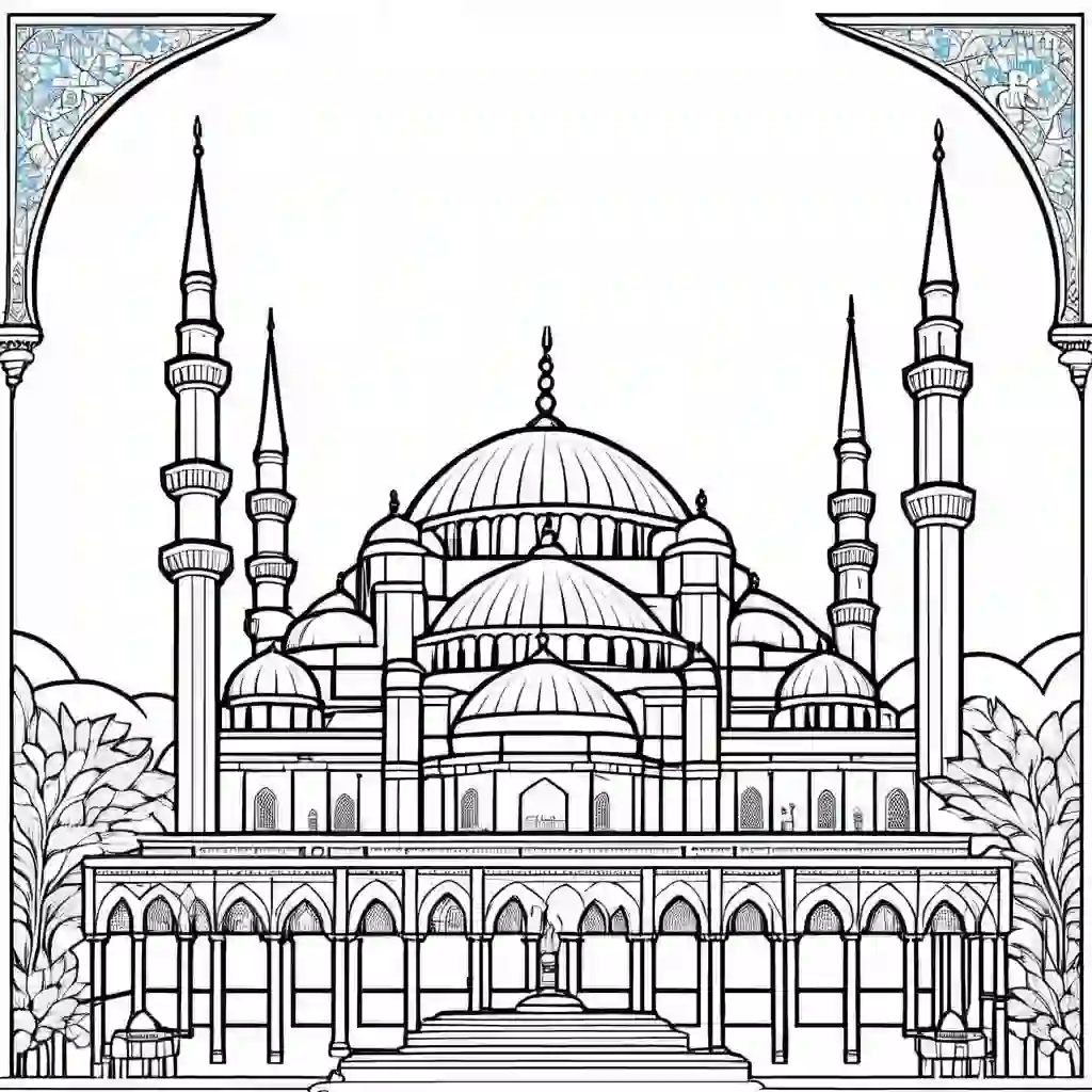 The Blue Mosque coloring pages
